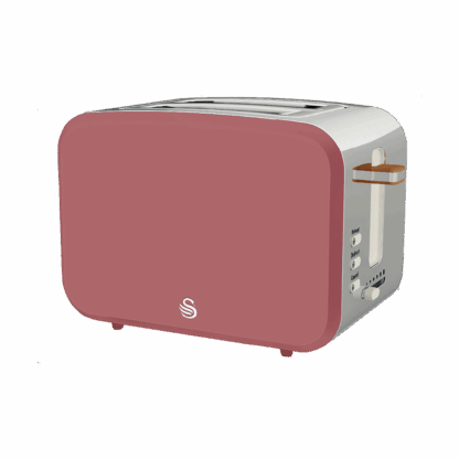 Swan Nordic Fuchsia Rose 900W Stainless Steel 2 Slice Toaster