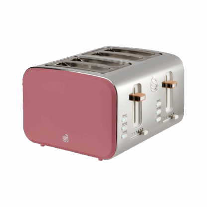 Swan Nordic Fuchsia Rose 1500W Stainless Steel 4 Slice Toaster
