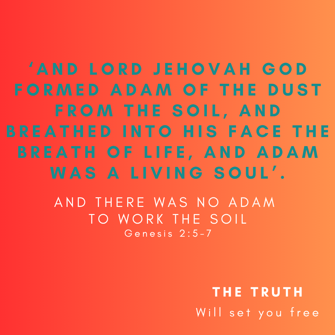 4. AND THERE WAS NO ADAM TO WORK THE SOIL Genesis 25-7