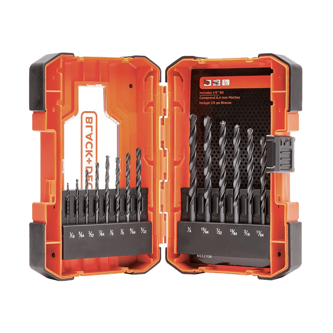 Black+Decker 14-Piece Orange Shell Drill Bit Set