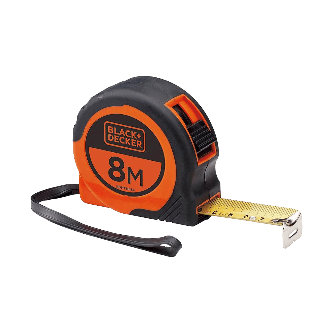 Black+Decker 8m Bi-Material Short Tape Measure